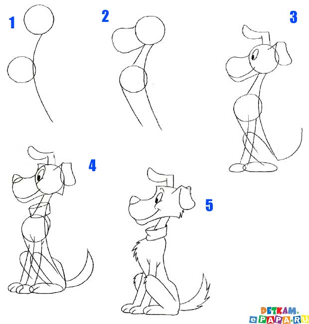 Hvordan tegne en hund Hvordan å tegne Tegning for barn